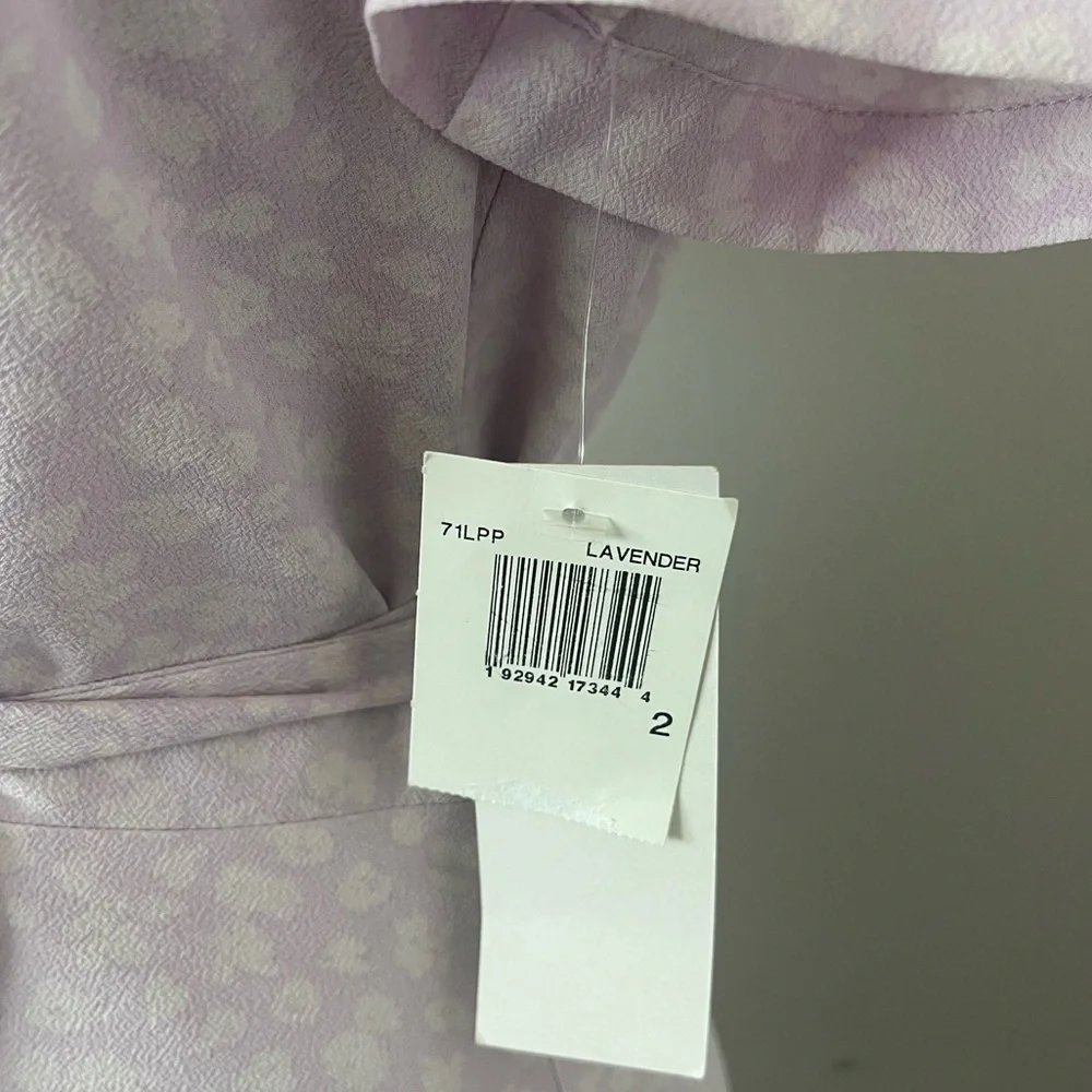 French Connection Mono Armoise Lavender Floral Wrap Mini Dress - Picture 13 of 13